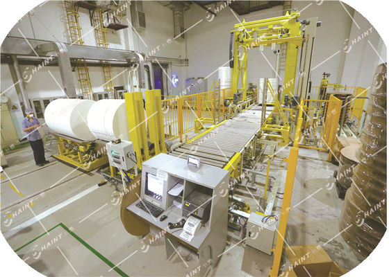 Paper Mill Stretch Film Wrapping Machine , Paper Roll Handling
